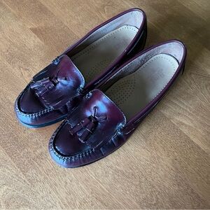 Bass Maroon Leather Tassel Loafers